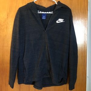 Nike black zip up hoodie size L